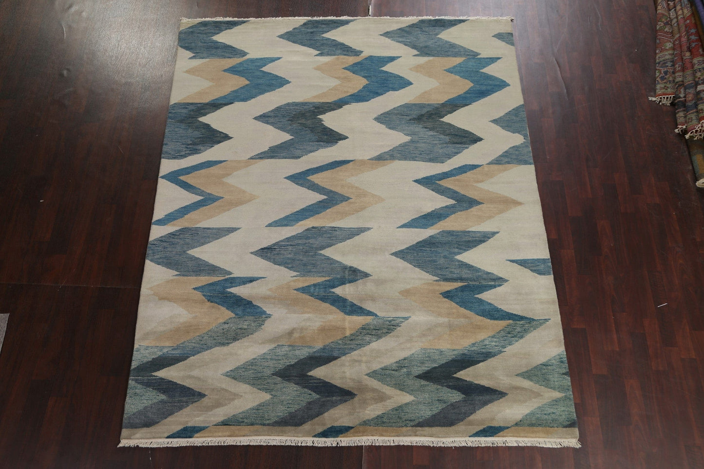 Hand-Knotted Wool Abstract Oriental Area Rug 8x10