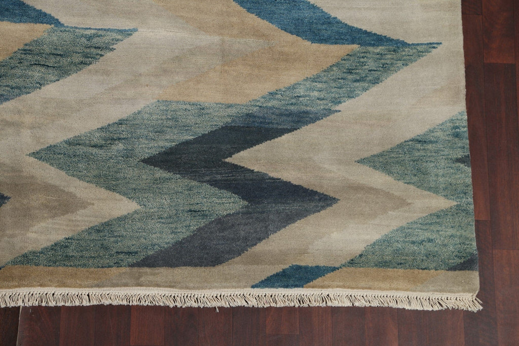 Hand-Knotted Wool Abstract Oriental Area Rug 8x10