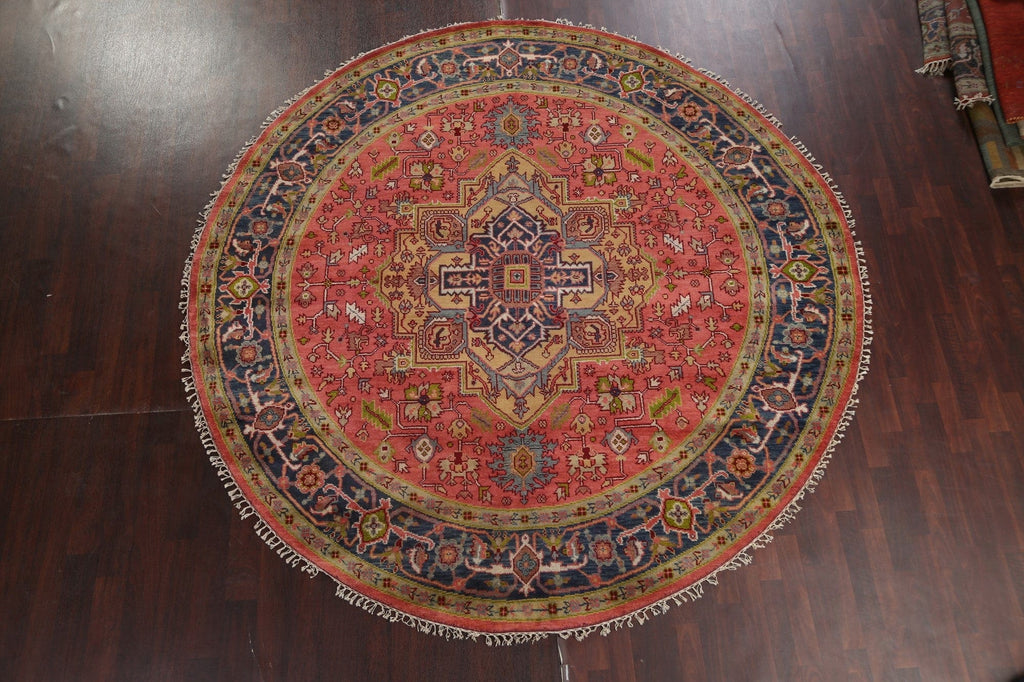 Handmade Wool Heriz Serapi Oriental Round Rug 10x10