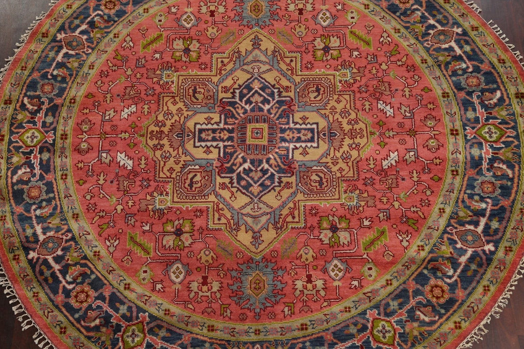 Handmade Wool Heriz Serapi Oriental Round Rug 10x10