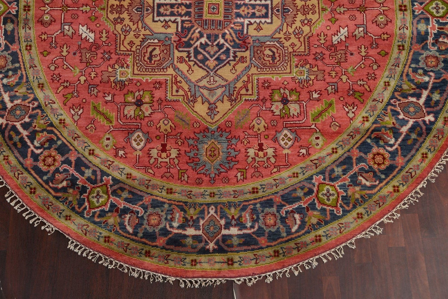 Handmade Wool Heriz Serapi Oriental Round Rug 10x10