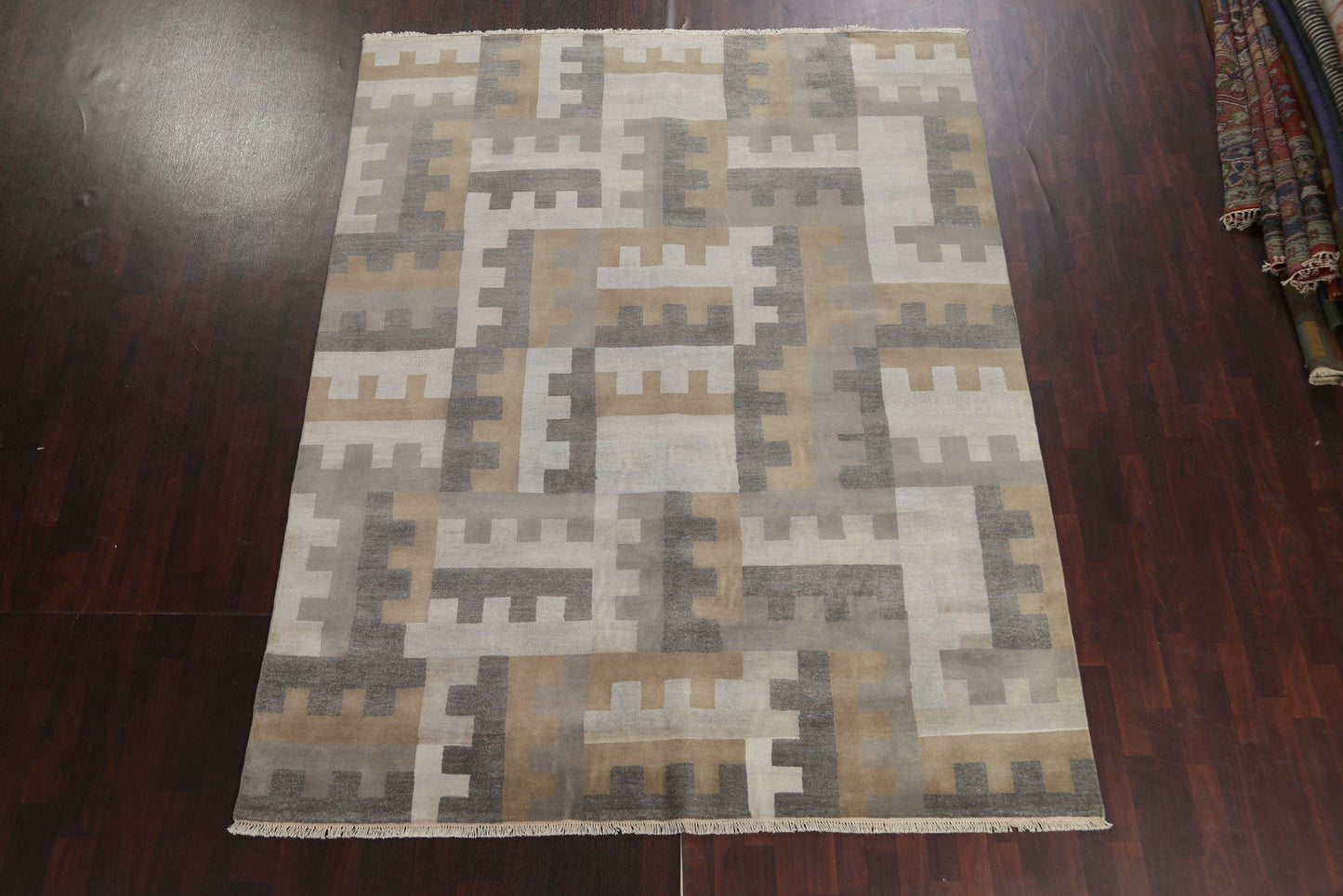 Modern Wool Abstract Oriental Area Rug 8x10