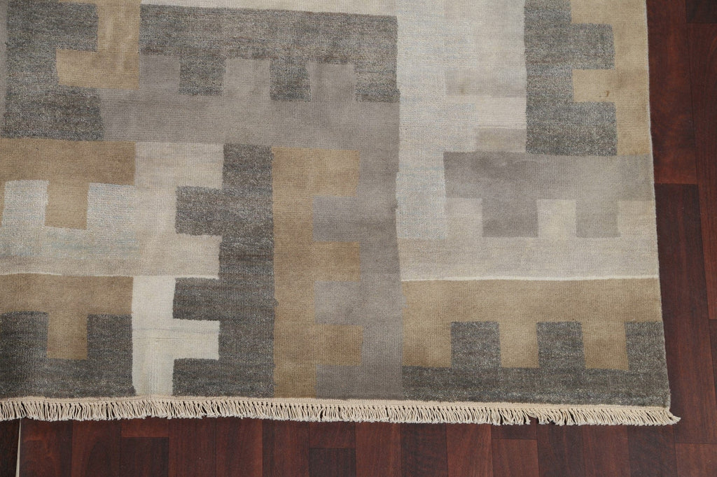 Modern Wool Abstract Oriental Area Rug 8x10