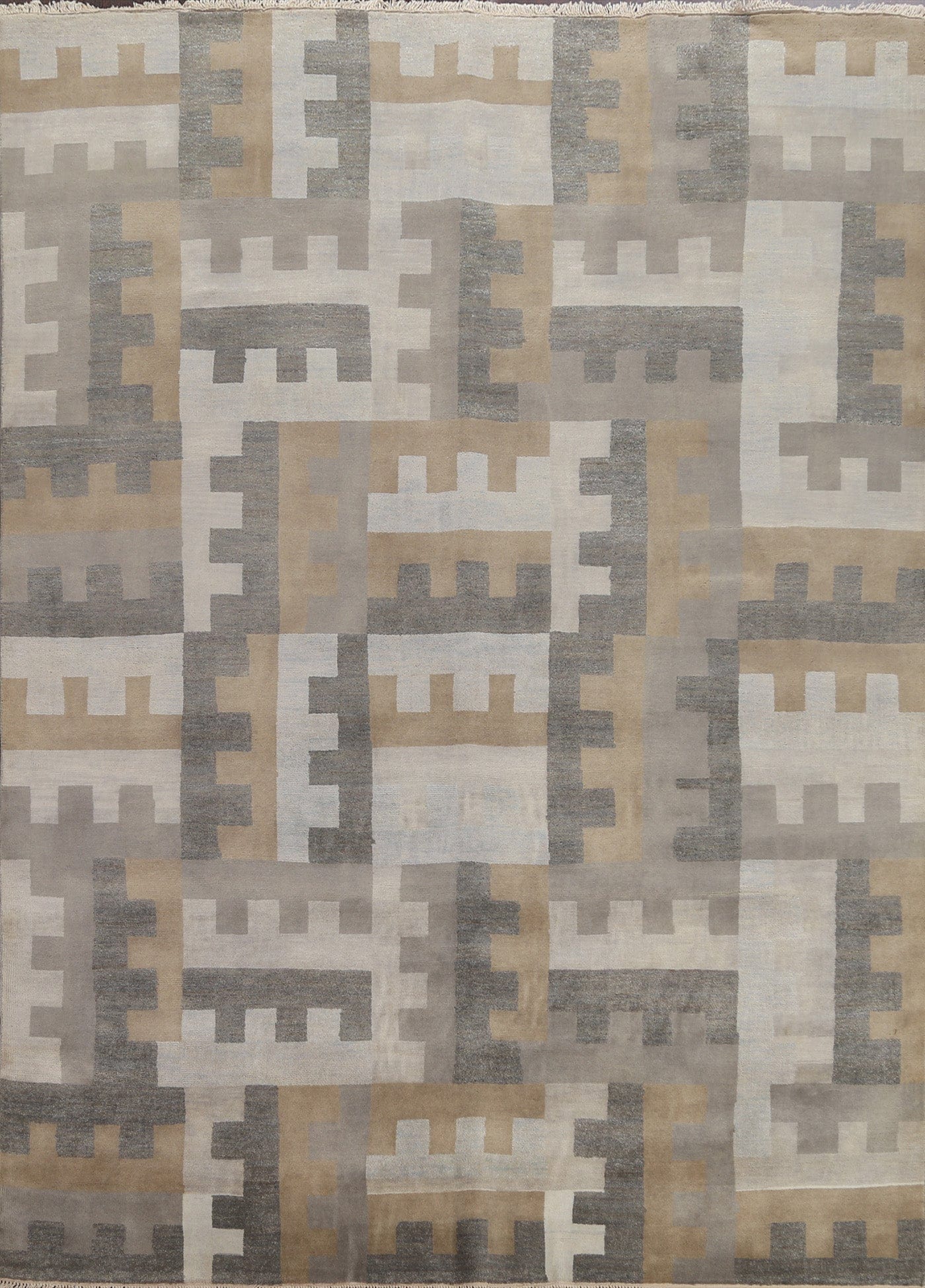 Modern Wool Abstract Oriental Area Rug 8x10