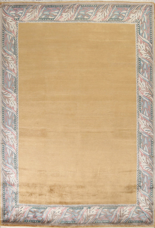 Bordered Wool Nepalese Oriental Area Rug 8x10