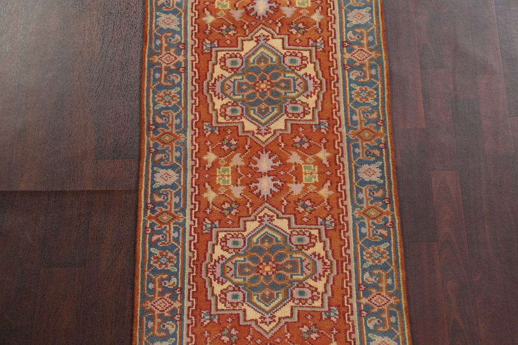 Handmade Wool Heriz Serapi Oriental Runner Rug 3x10