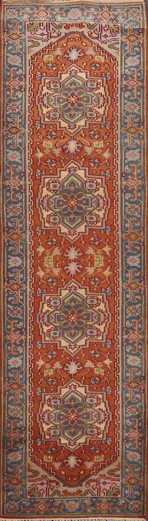 Handmade Wool Heriz Serapi Oriental Runner Rug 3x10