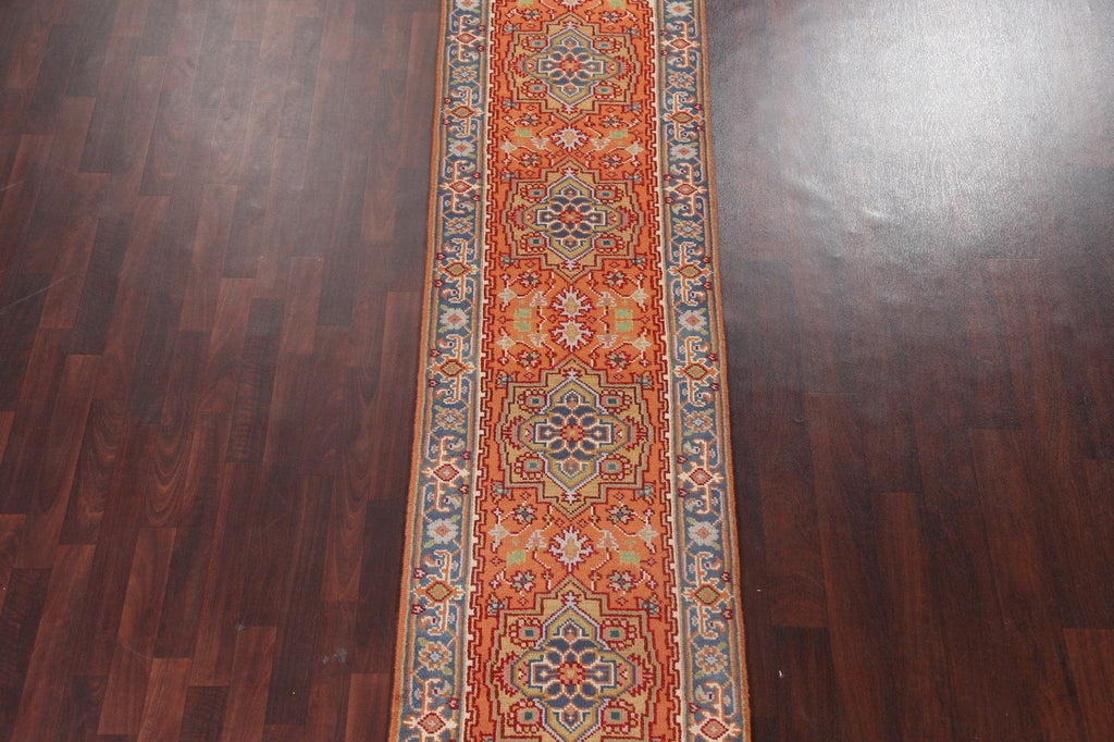 Handmade Heriz Serapi Oriental Runner Rug 3x10