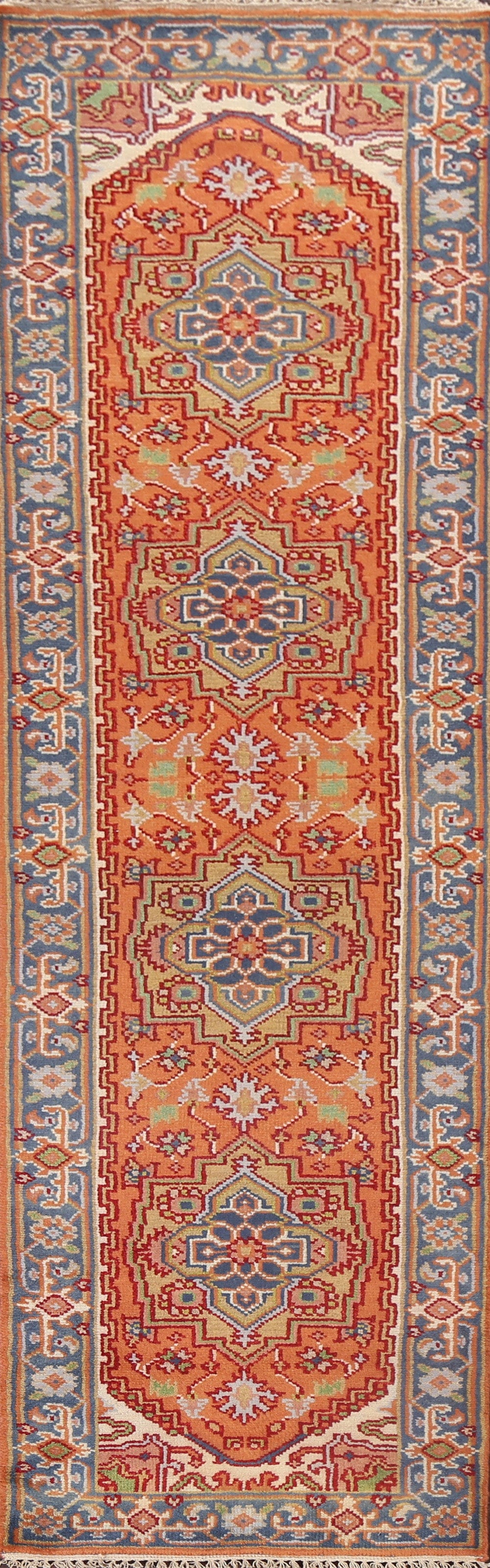 Handmade Heriz Serapi Oriental Runner Rug 3x10