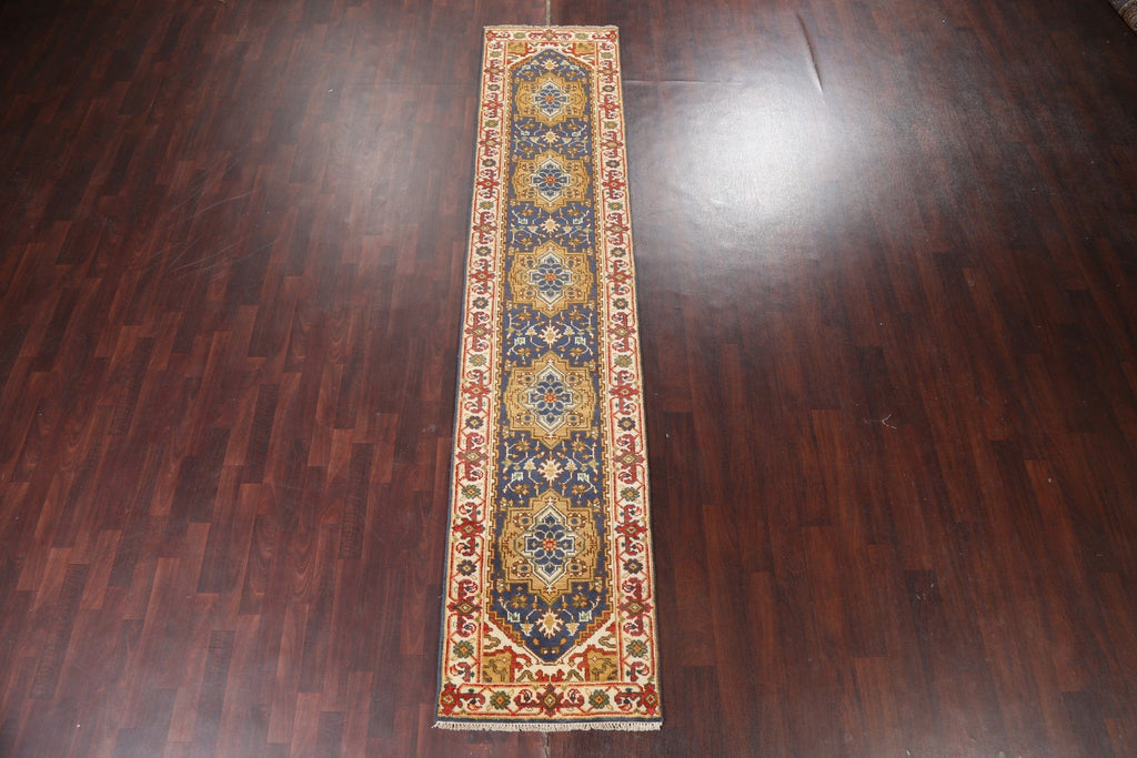 Handmade Heriz Serapi Oriental Runner Rug 3x12