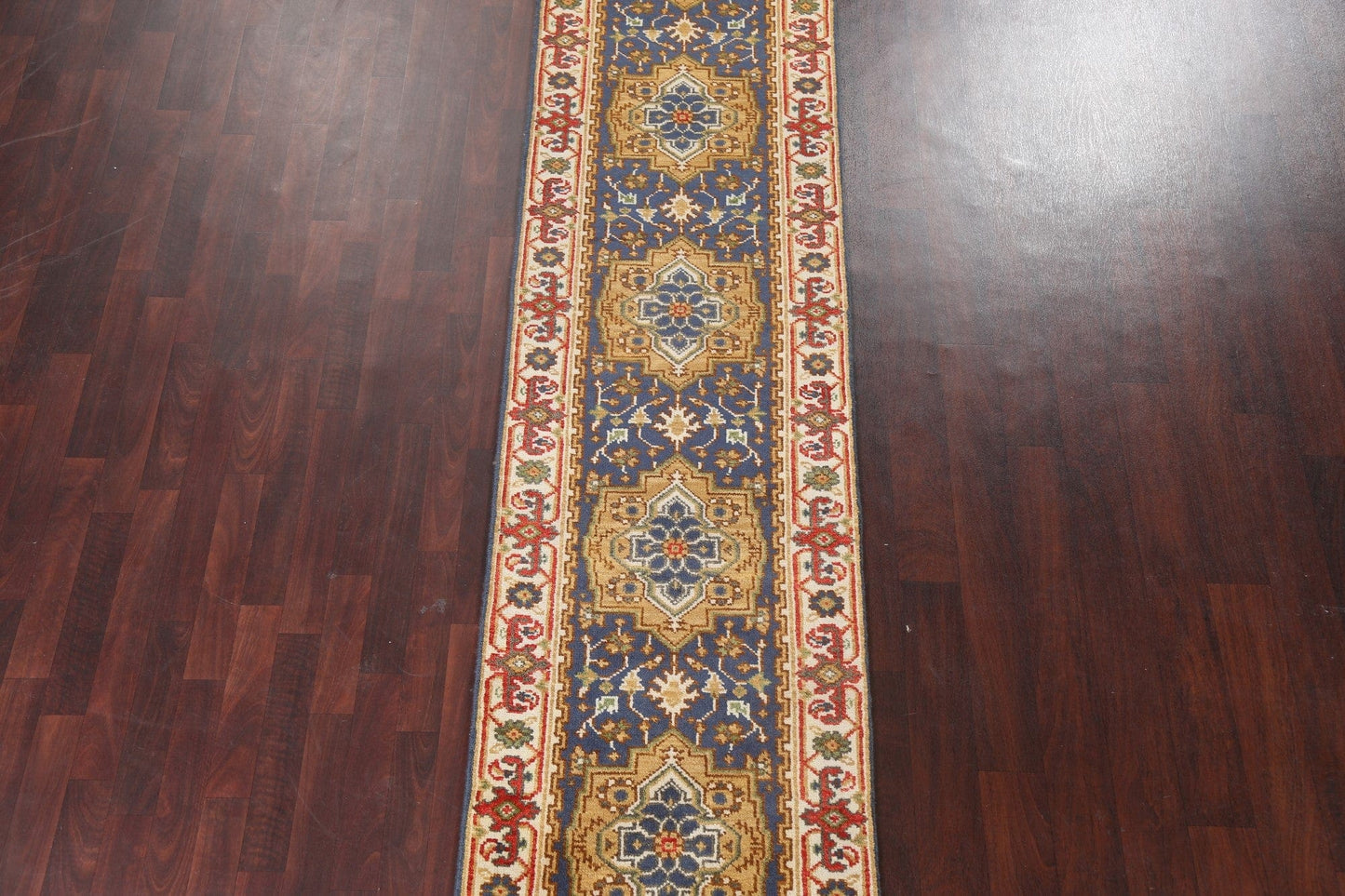 Handmade Heriz Serapi Oriental Runner Rug 3x12