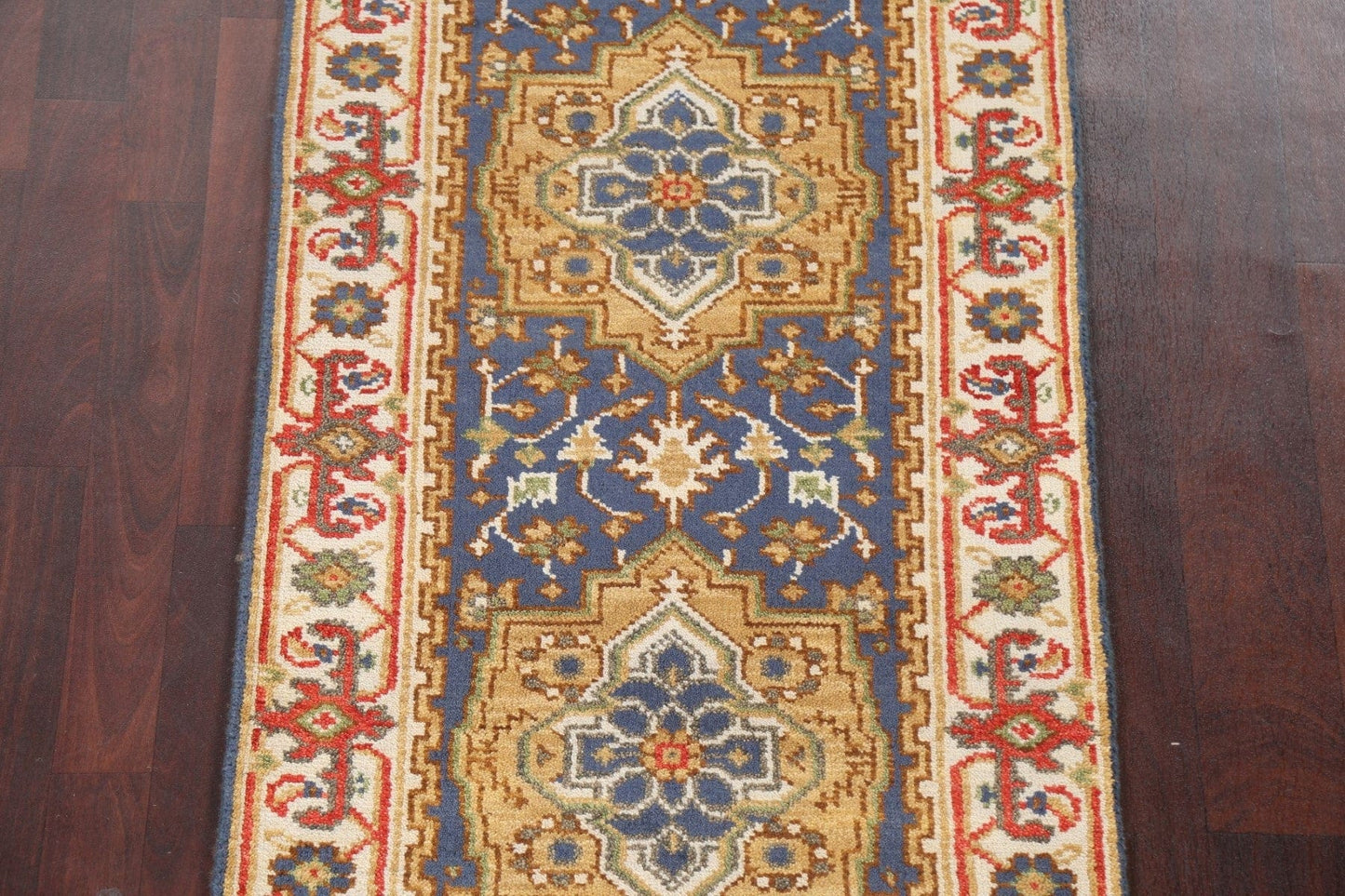 Handmade Heriz Serapi Oriental Runner Rug 3x12