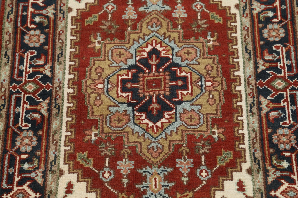 Red Wool Heriz Serapi Oriental Rug 3x5