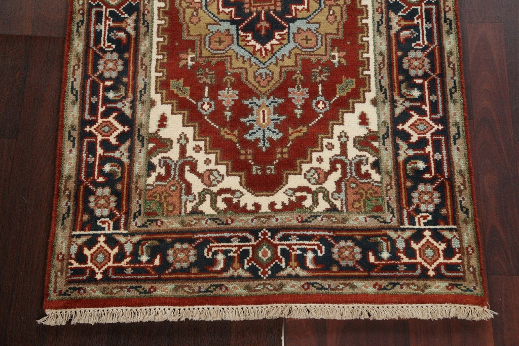 Red Wool Heriz Serapi Oriental Rug 3x5