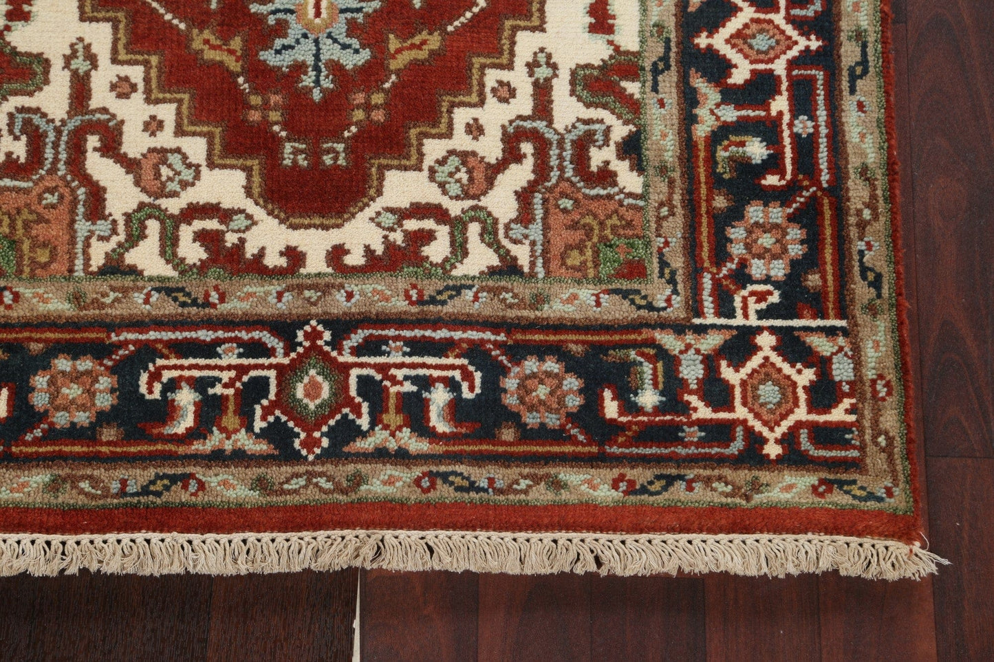 Red Wool Heriz Serapi Oriental Rug 3x5