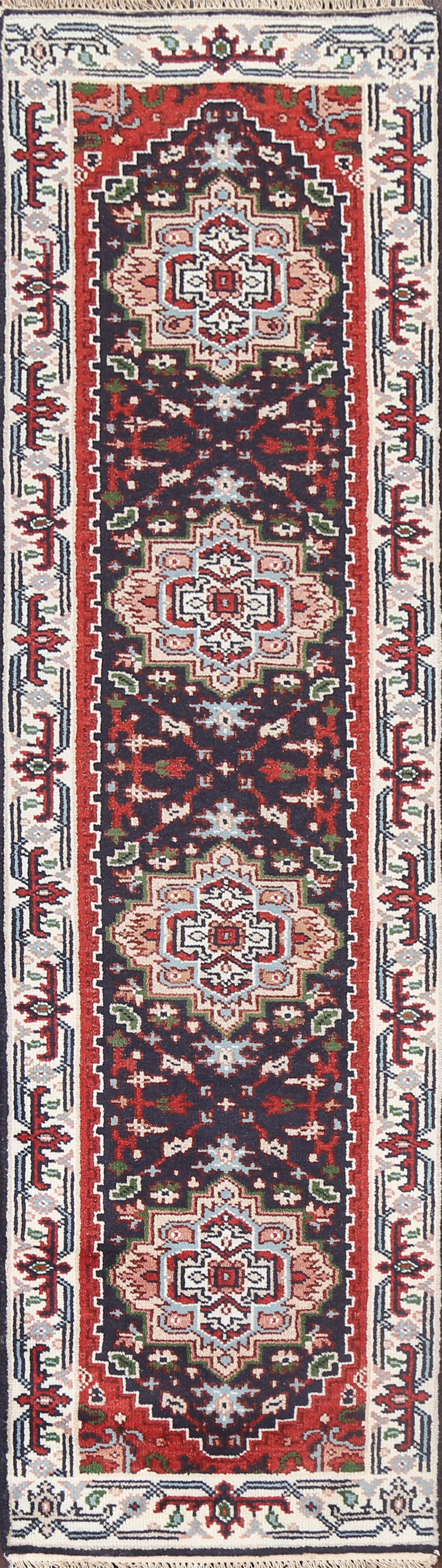 Handmade Wool Heriz Serapi Oriental Runner Rug 2x9