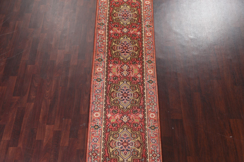 Handmade Wool Heriz Serapi Oriental Runner Rug 3x10