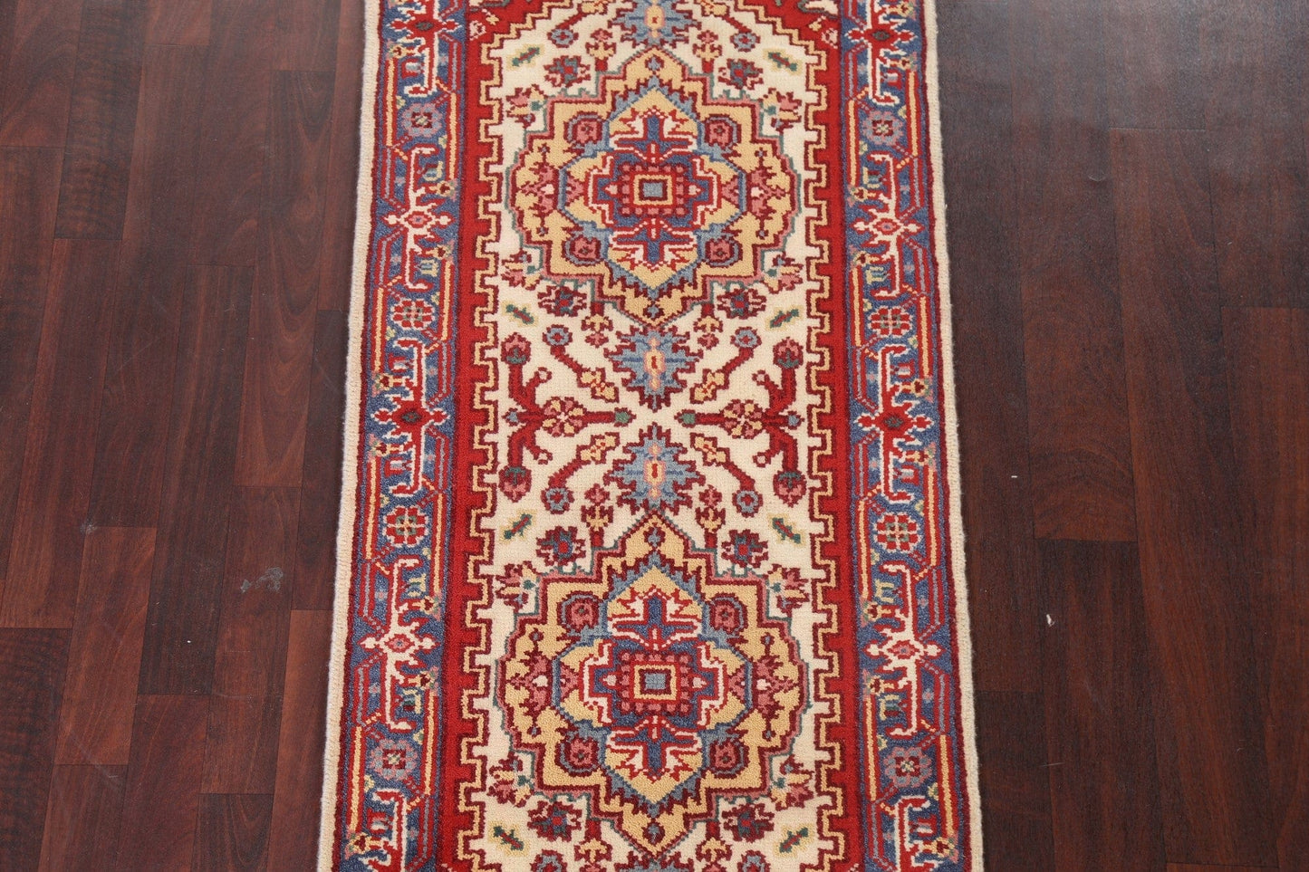 Ivory/ Red Wool Heriz Serapi Oriental Area Rug 3x6