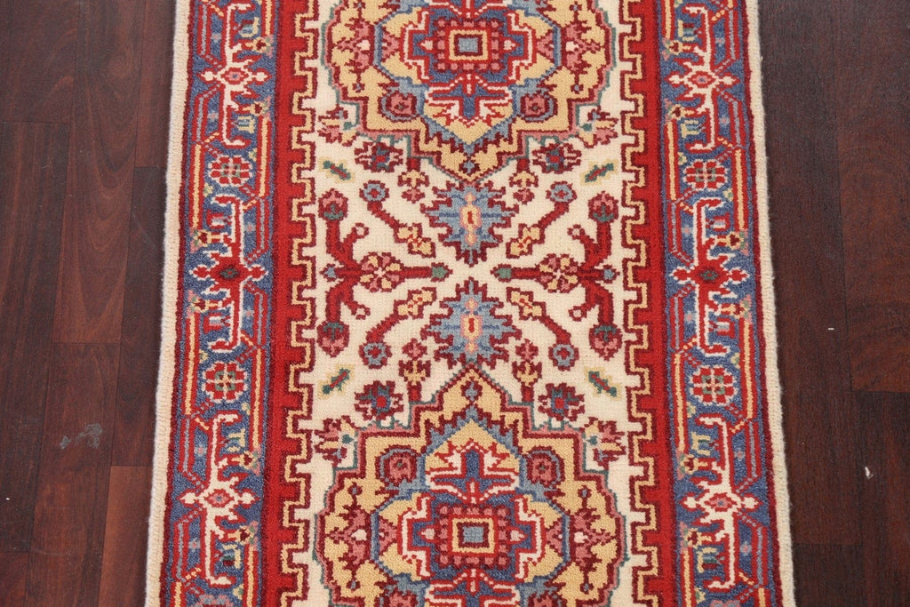 Ivory/ Red Wool Heriz Serapi Oriental Area Rug 3x6