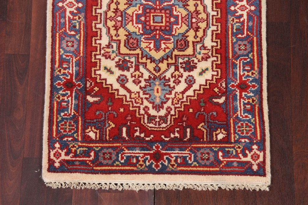 Ivory/ Red Wool Heriz Serapi Oriental Area Rug 3x6