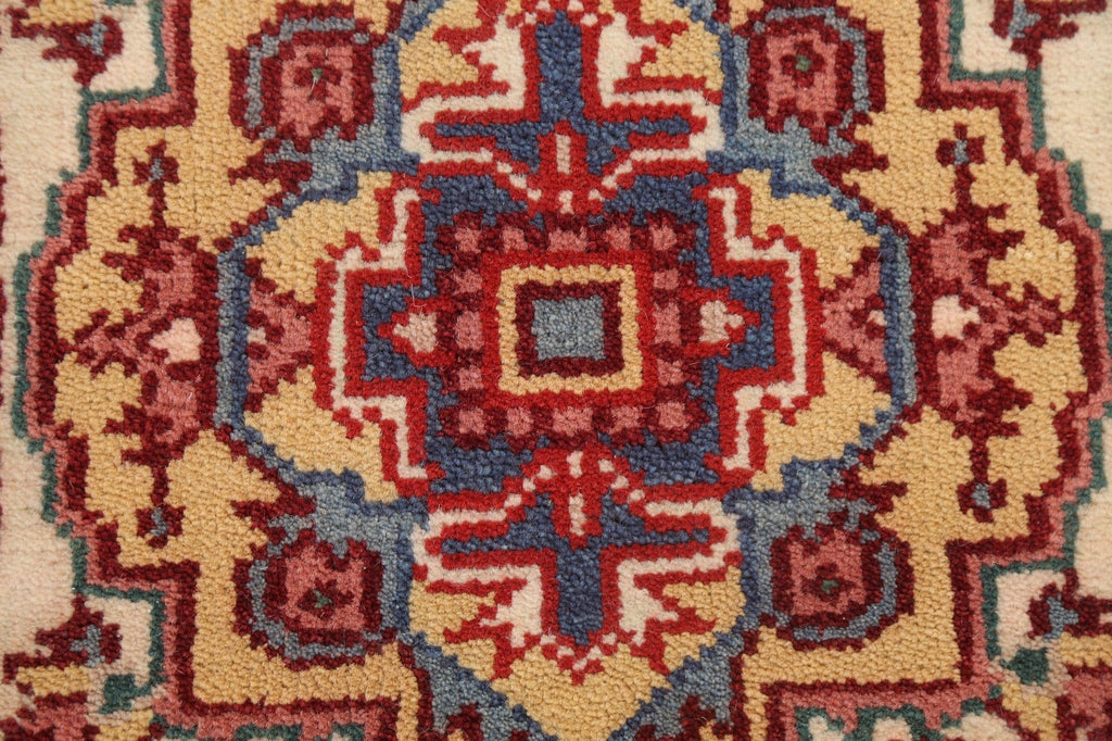 Ivory/ Red Wool Heriz Serapi Oriental Area Rug 3x6