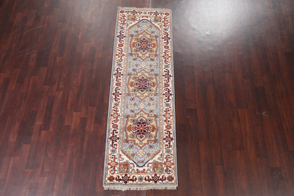 Handmade Heriz Serapi Oriental Runner Rug 3x8