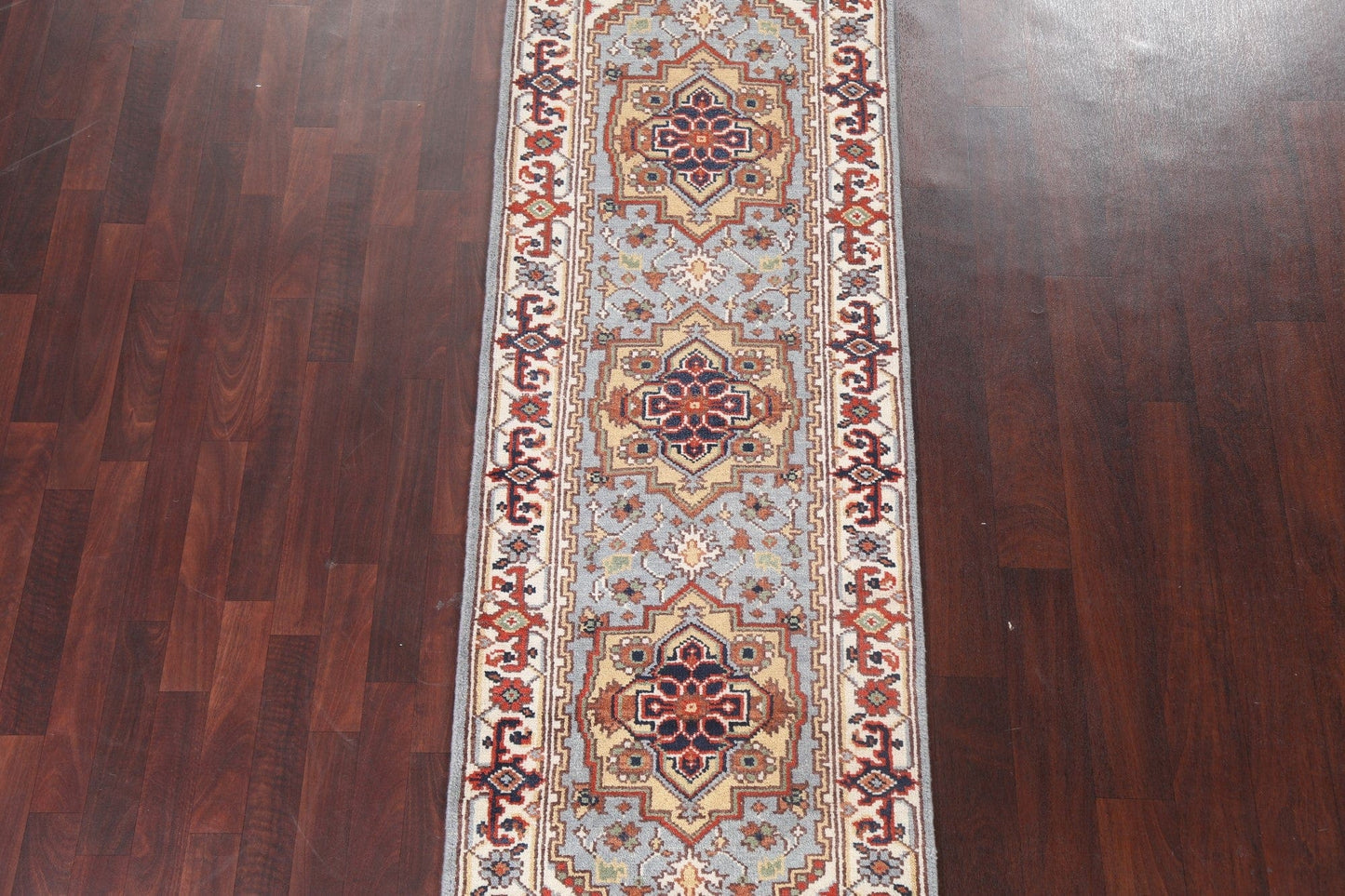 Handmade Heriz Serapi Oriental Runner Rug 3x8