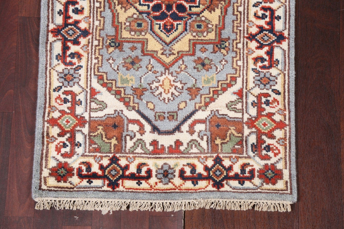 Handmade Heriz Serapi Oriental Runner Rug 3x8