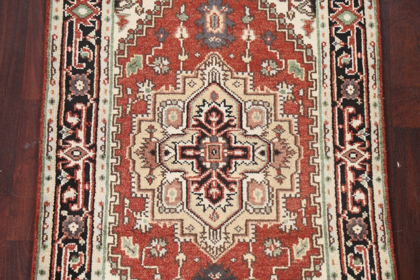 Red Geometric Heriz Serapi Oriental Handmade Rug 3x5