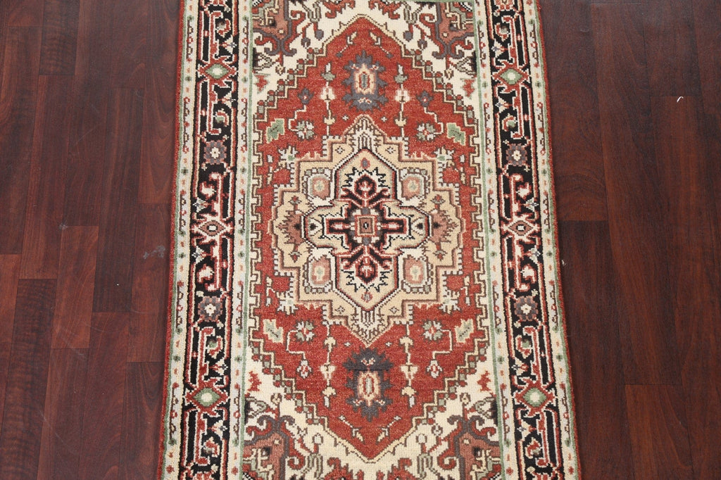 Red Geometric Heriz Serapi Oriental Handmade Rug 3x5