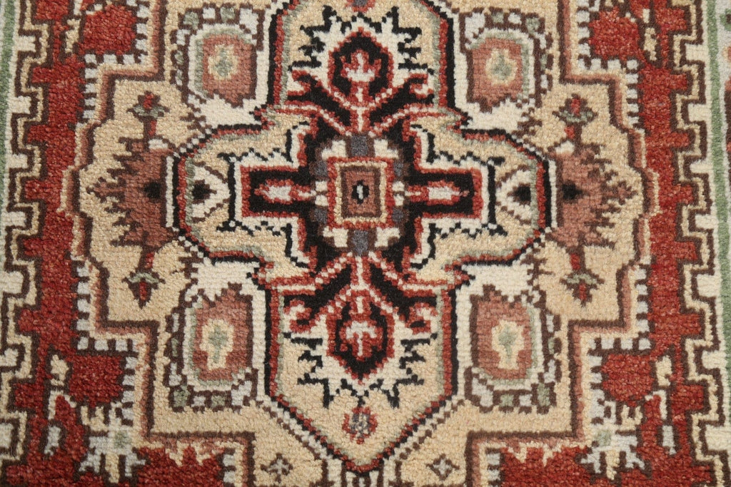 Red Geometric Heriz Serapi Oriental Handmade Rug 3x5