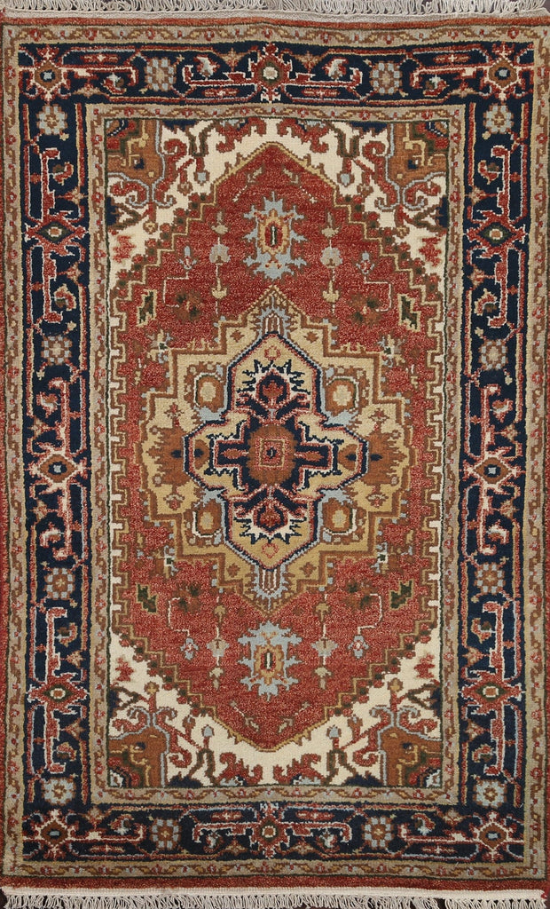 Hand-Knotted Heriz Serapi Oriental Wool Rug 3x5