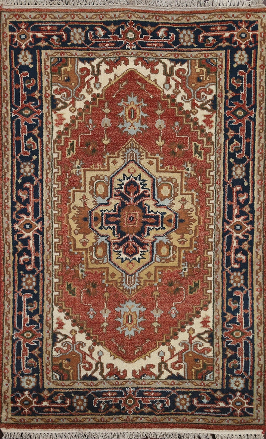 Hand-Knotted Heriz Serapi Oriental Wool Rug 3x5