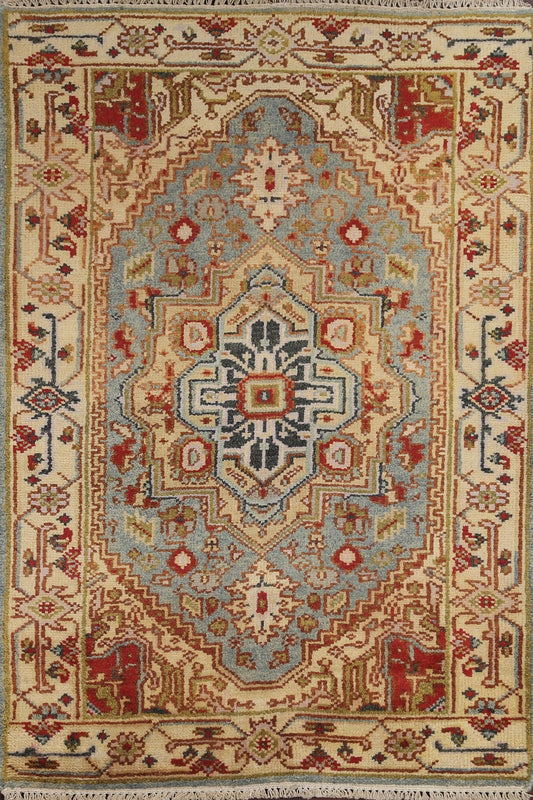 Hand-Knotted Wool Heriz Serapi Oriental Rug 3x5