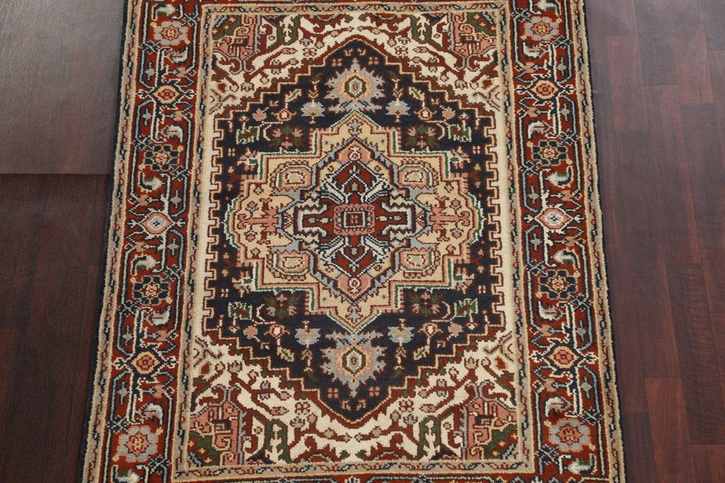 Geometric Wool Heriz Serapi Oriental Area Rug 4x6