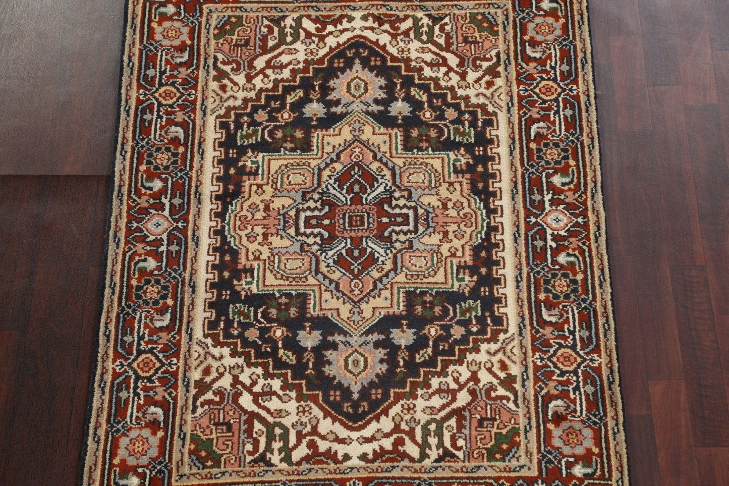 Geometric Wool Heriz Serapi Oriental Area Rug 4x6