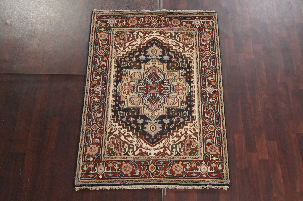 Geometric Wool Heriz Serapi Oriental Area Rug 4x6