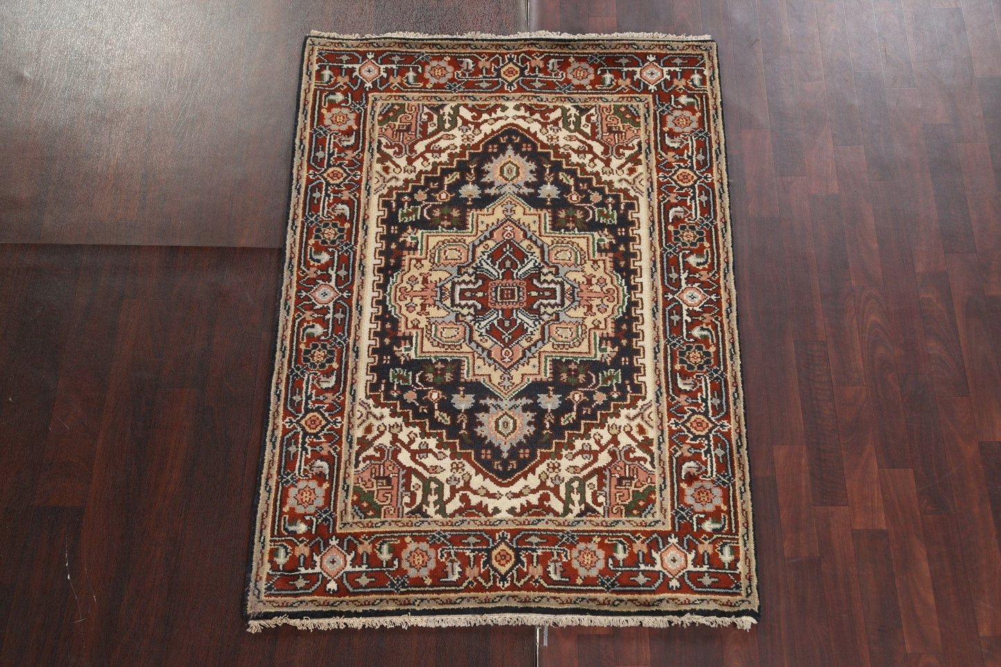 Geometric Wool Heriz Serapi Oriental Area Rug 4x6