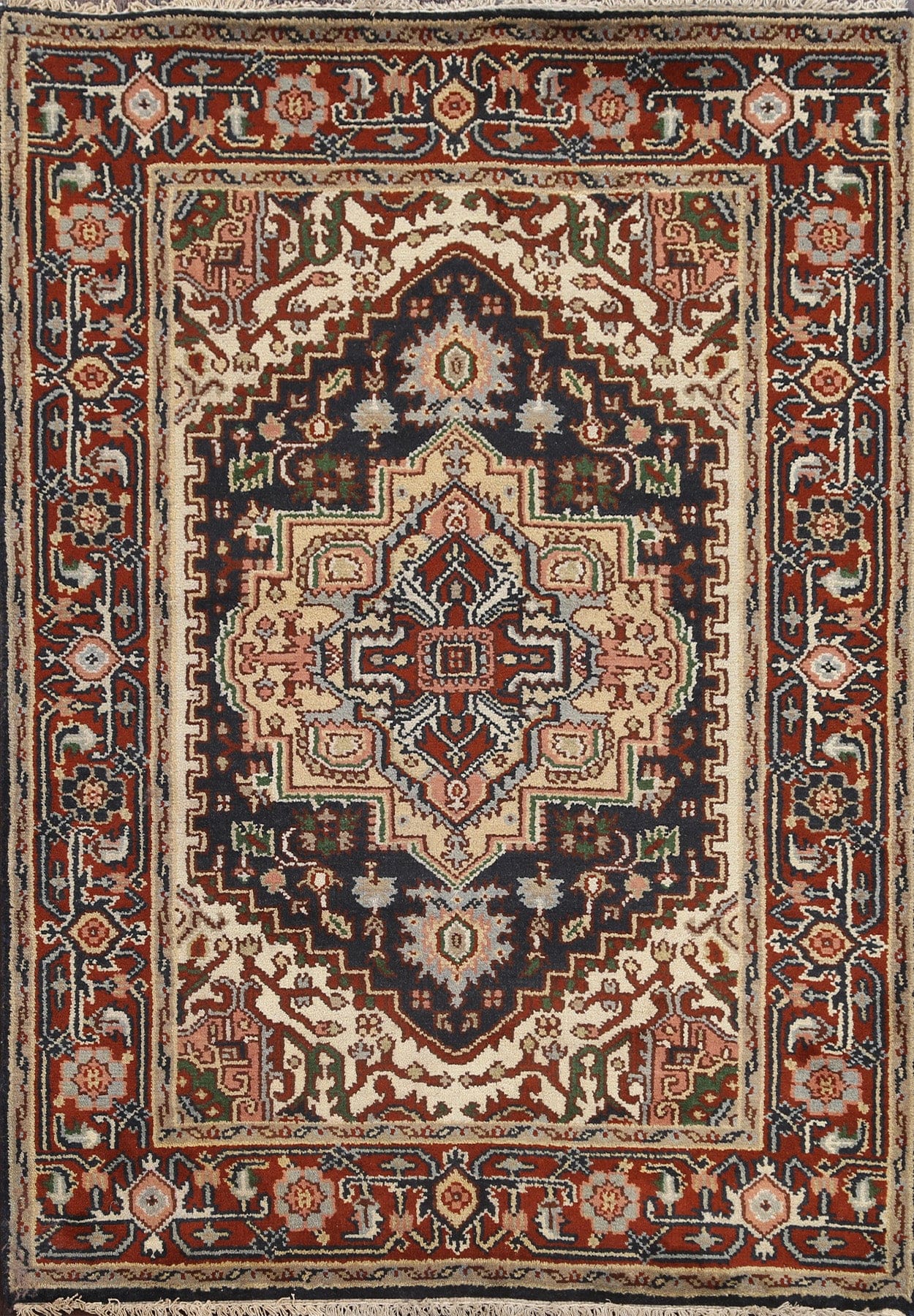 Geometric Wool Heriz Serapi Oriental Area Rug 4x6