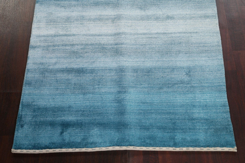 Contemporary Blue Gabbeh Oriental Wool Rug 4x5