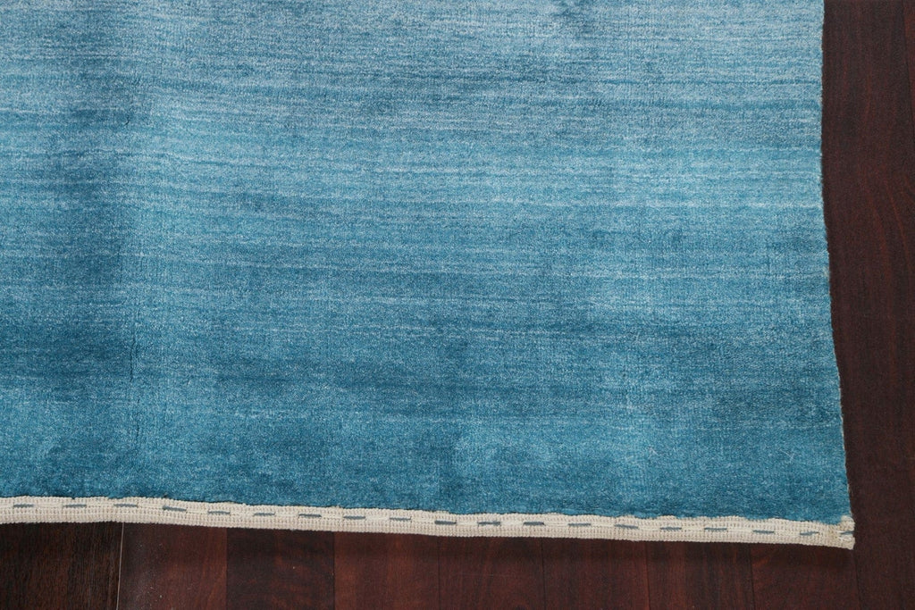 Contemporary Blue Gabbeh Oriental Wool Rug 4x5