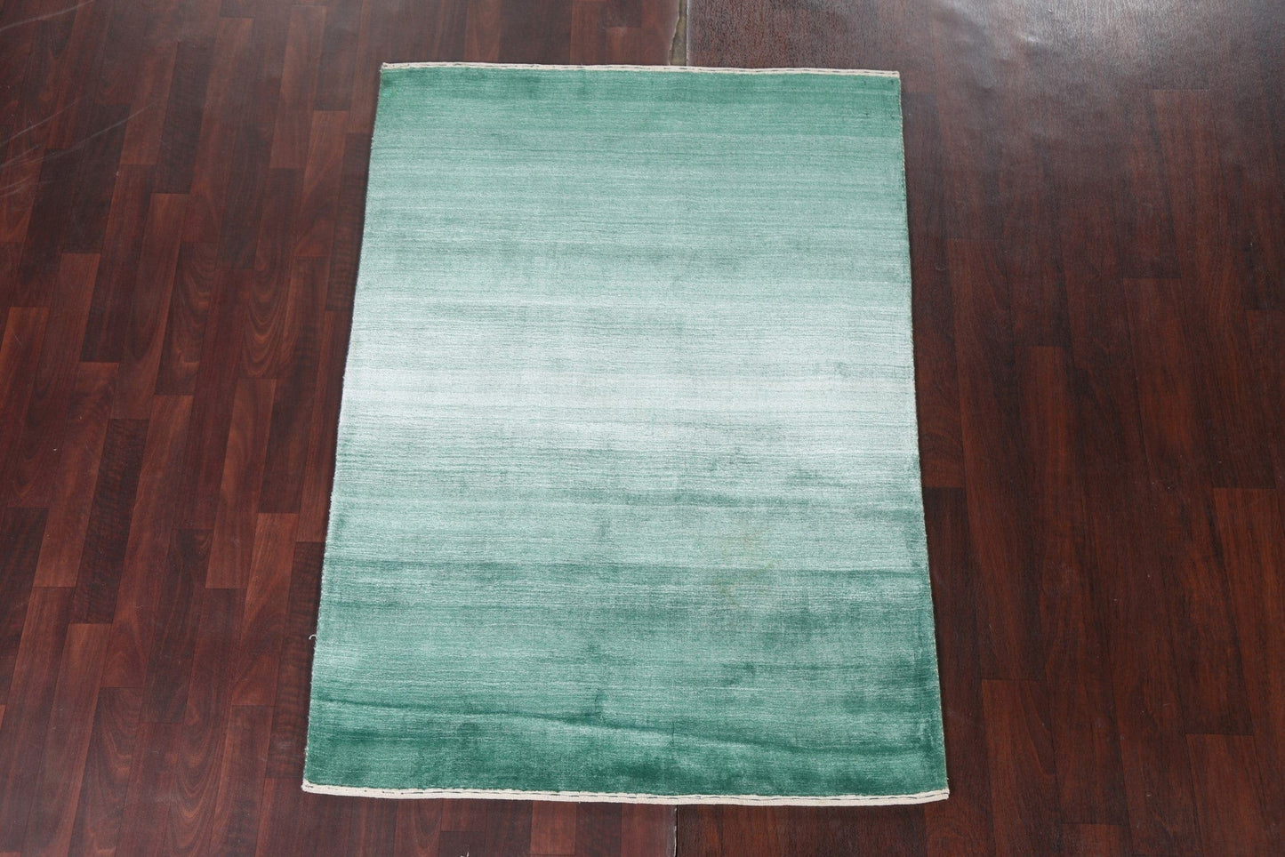 Contemporary Green Gabbeh Oriental Rug 4x6