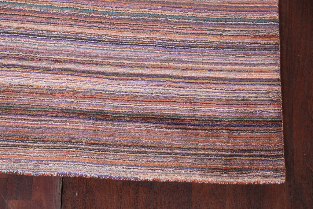 All-Over Striped Gabbeh Oriental Area Rug 6x8