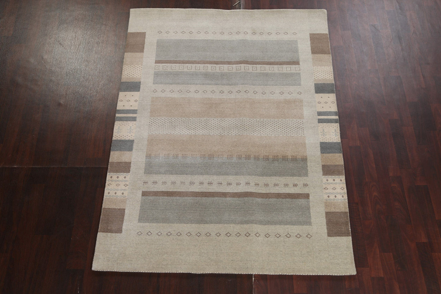 Geometric Wool Gabbeh Oriental Area Rug 6x8