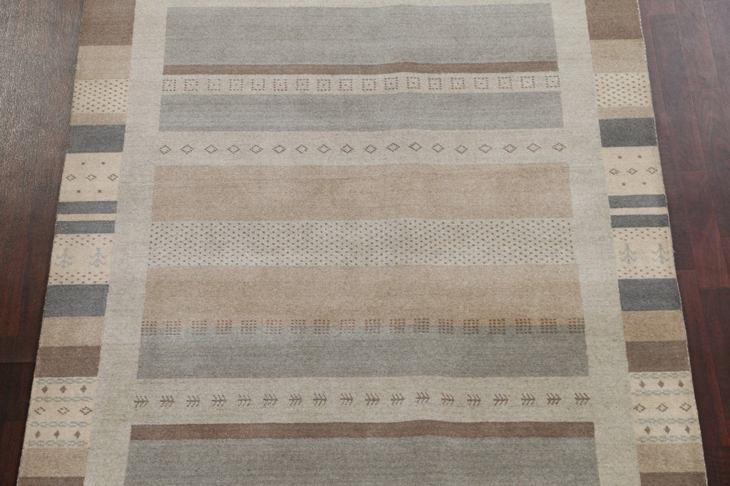 Geometric Wool Gabbeh Oriental Area Rug 6x8