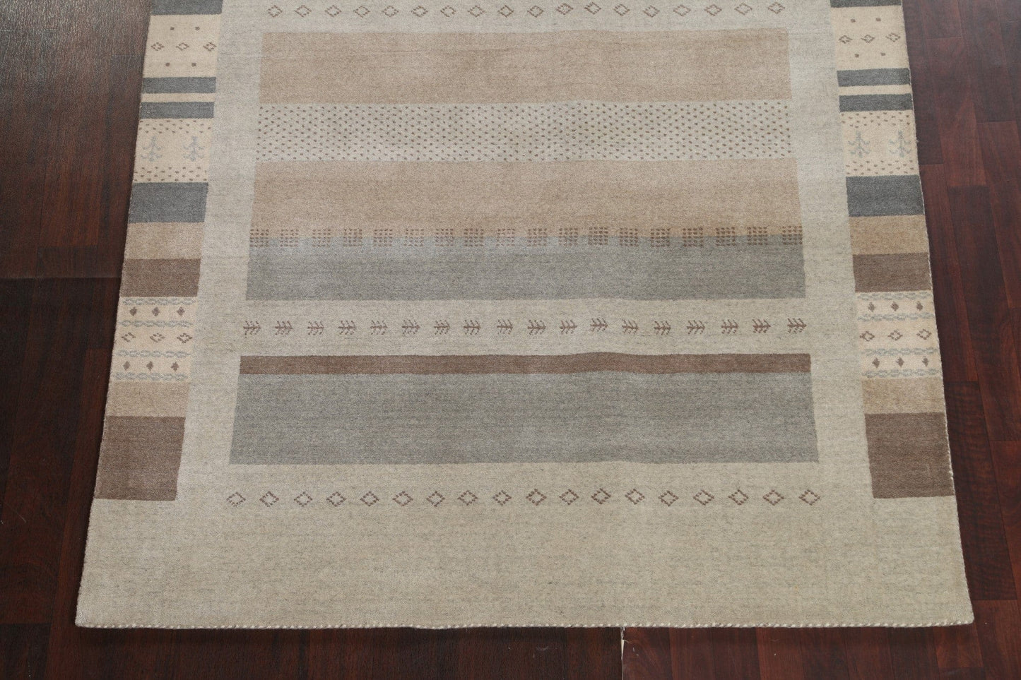 Geometric Wool Gabbeh Oriental Area Rug 6x8