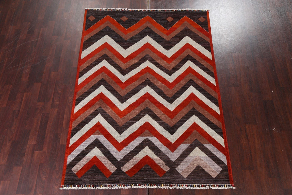 Chevron Gabbeh Kashkoli Oriental Area Rug 6x10