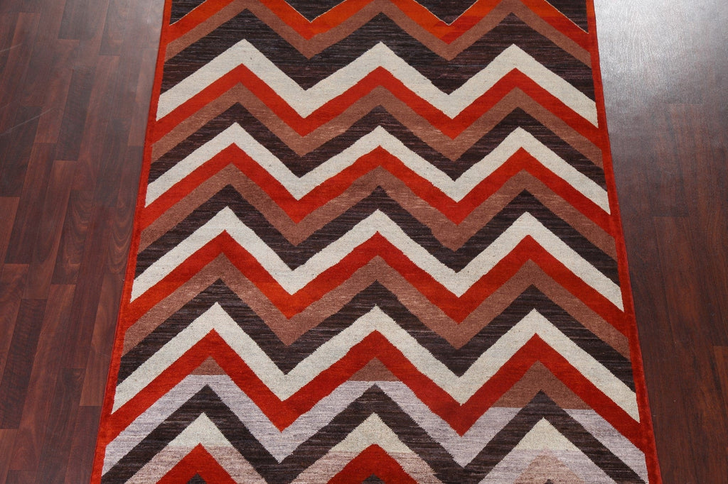 Chevron Gabbeh Kashkoli Oriental Area Rug 6x10