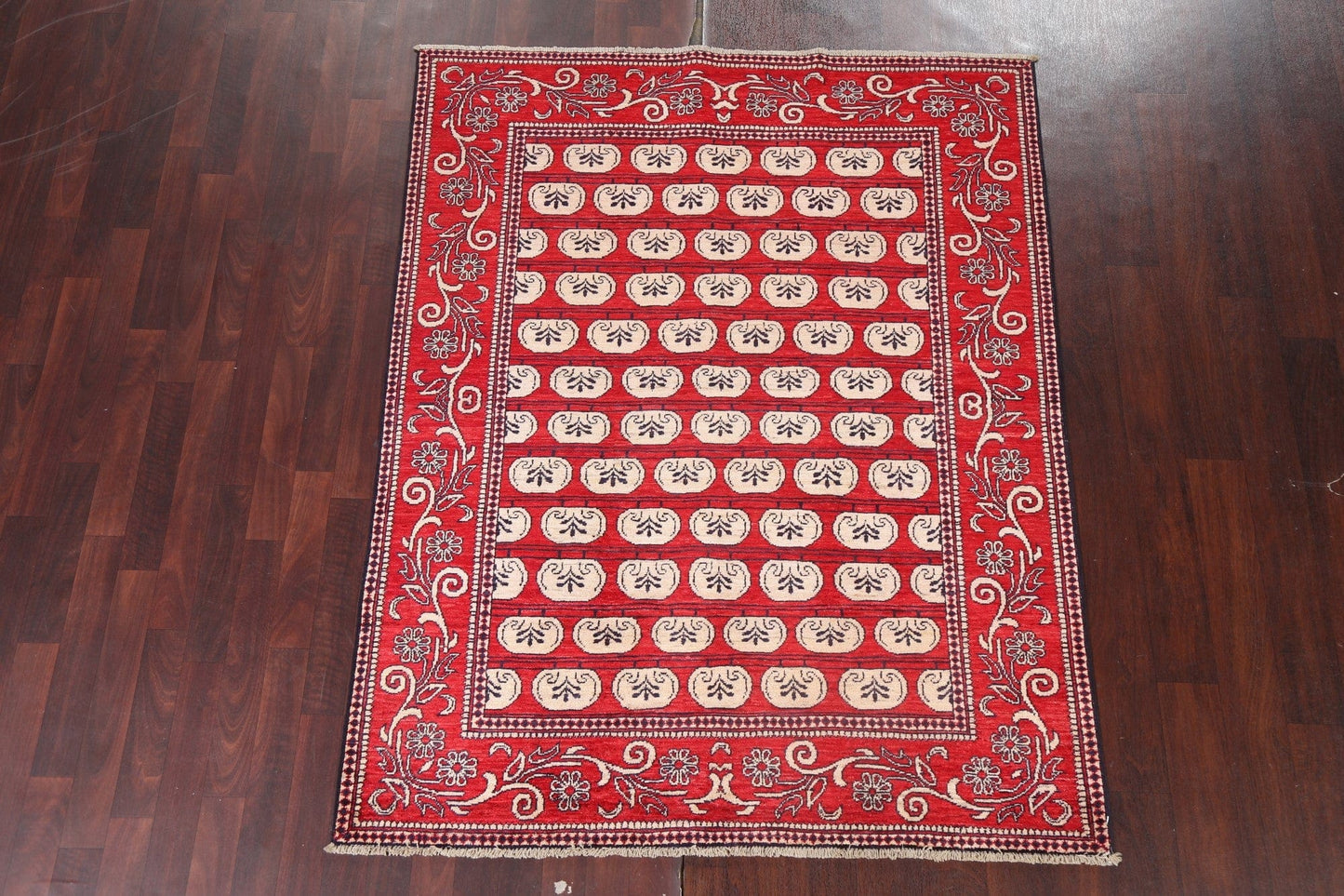 Red Handmade Gabbeh Kashkoli Oriental Area Rug 5x6