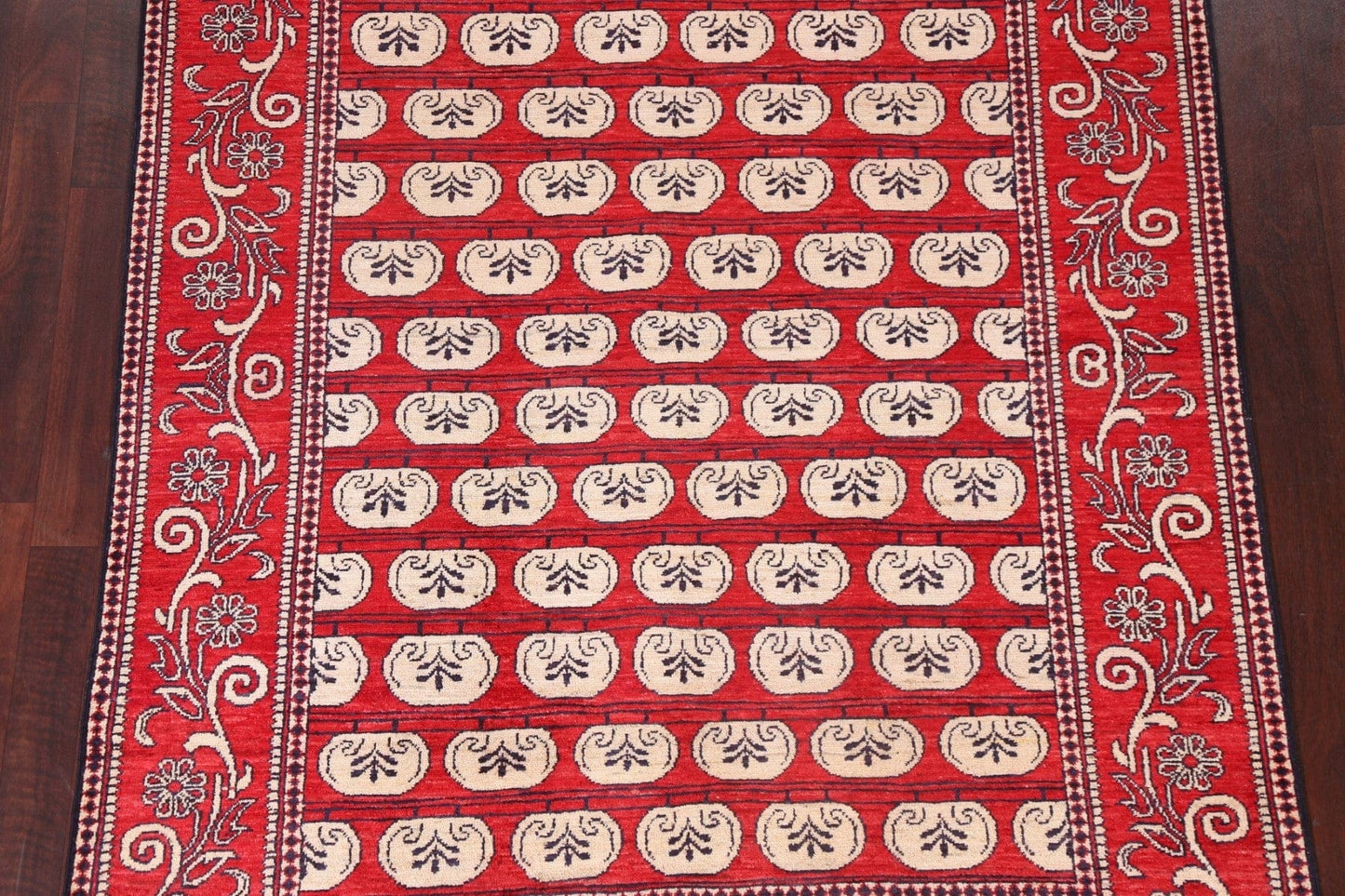 Red Handmade Gabbeh Kashkoli Oriental Area Rug 5x6